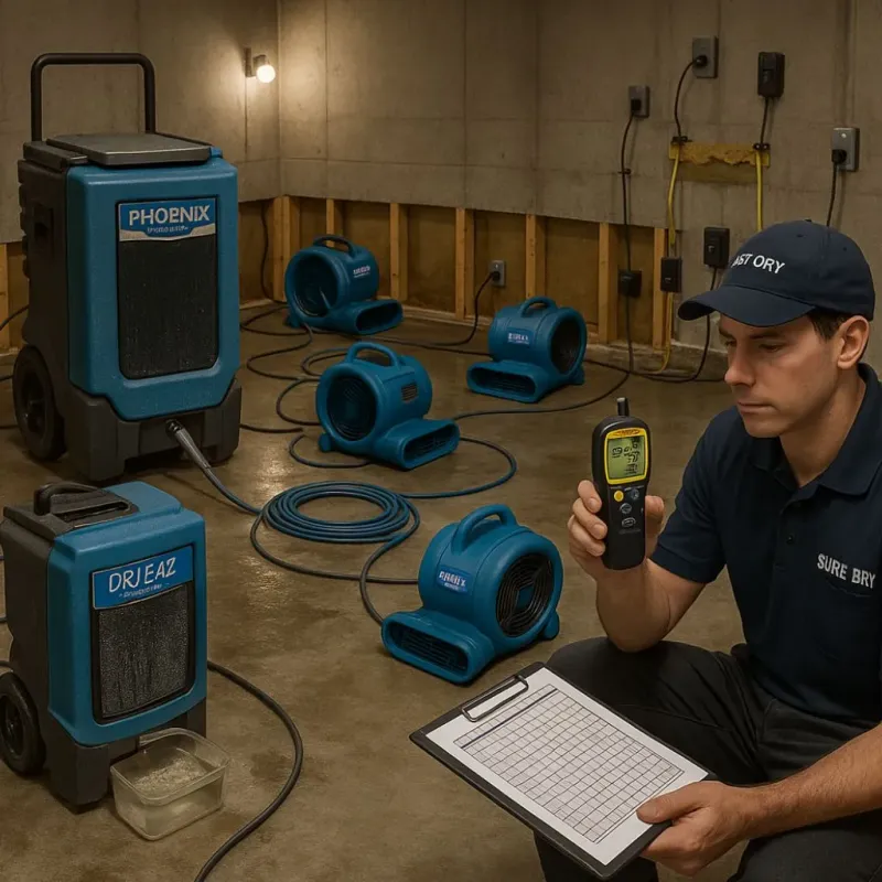 Structural Drying and Dehumidification process in Garden City, ID